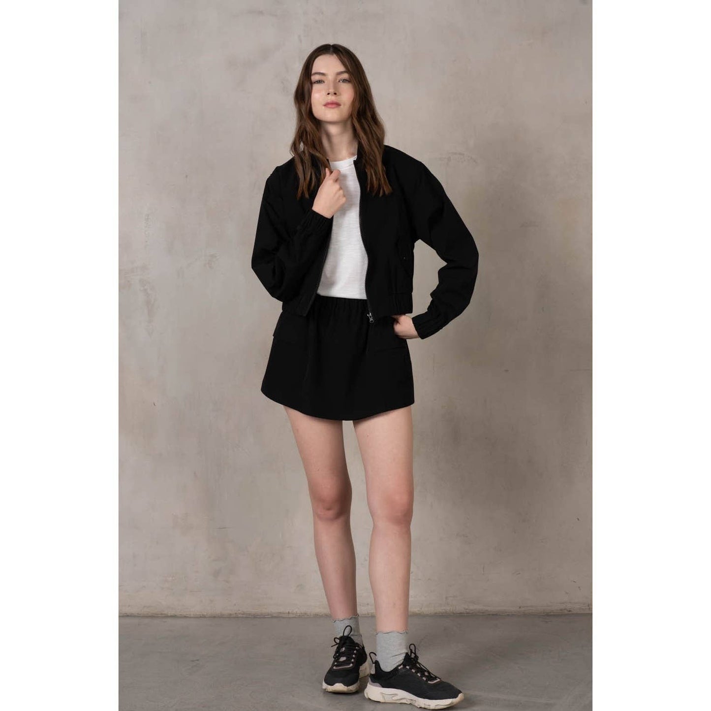 Stretch Woven Bomber Jacket