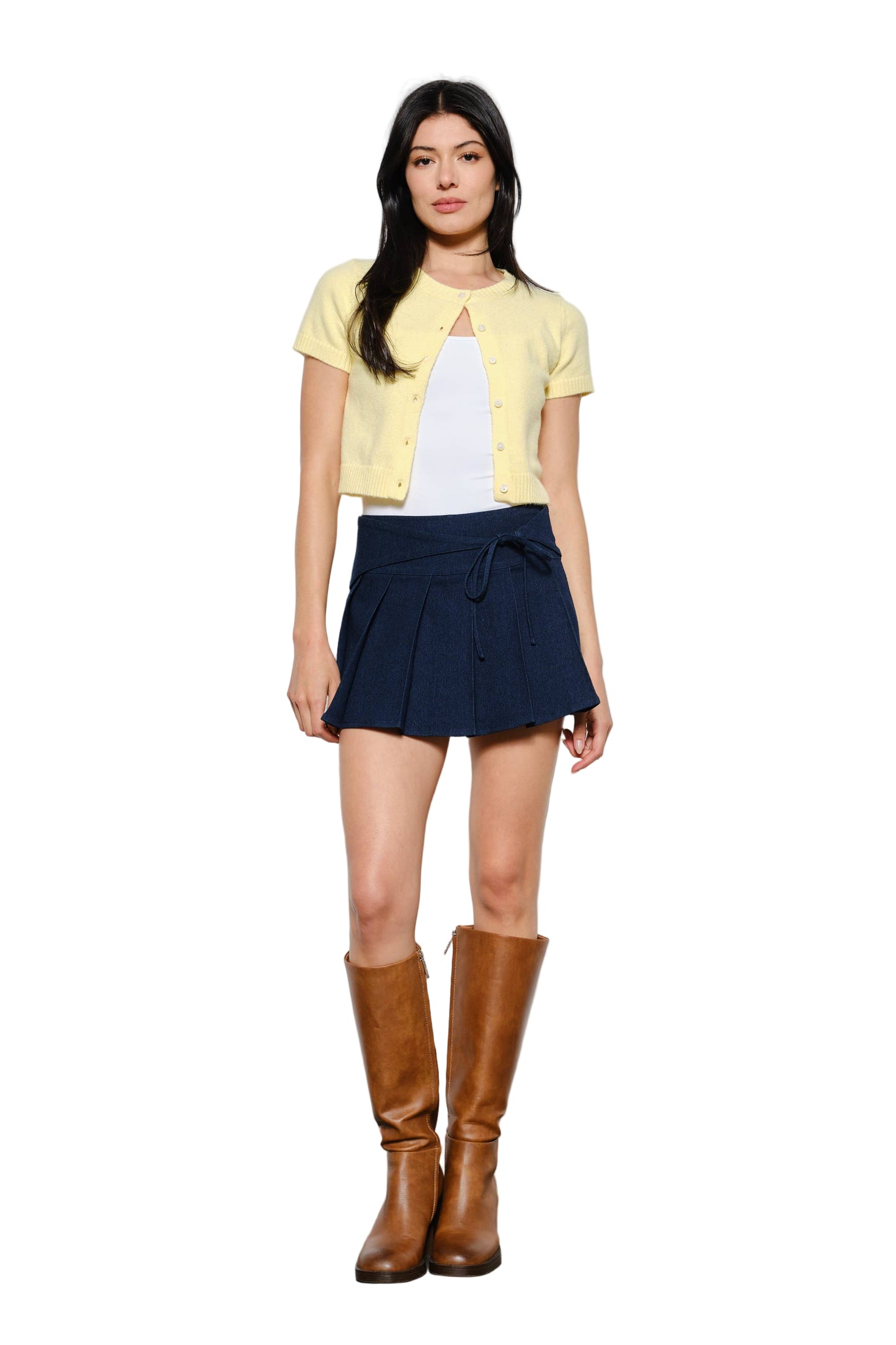 Yellow Short Sleeve Cardigan