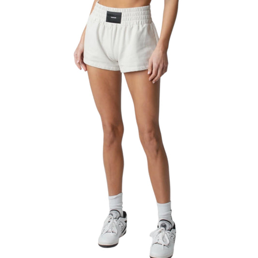 Talentless Womens Boxing Shorts in Bone and Coco