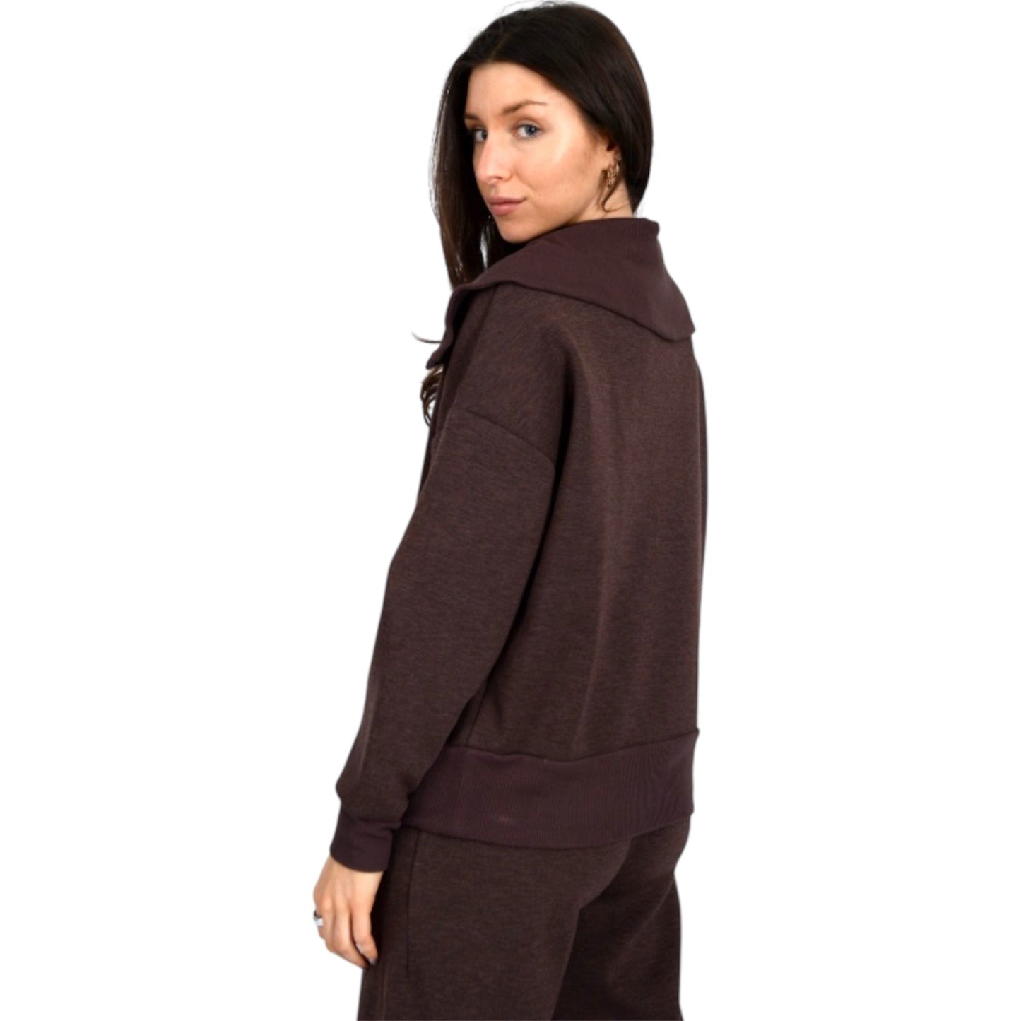Brown Pullover Half Zip