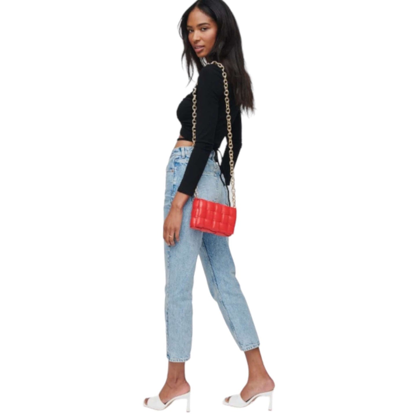 Red Woven Crossbody Bag