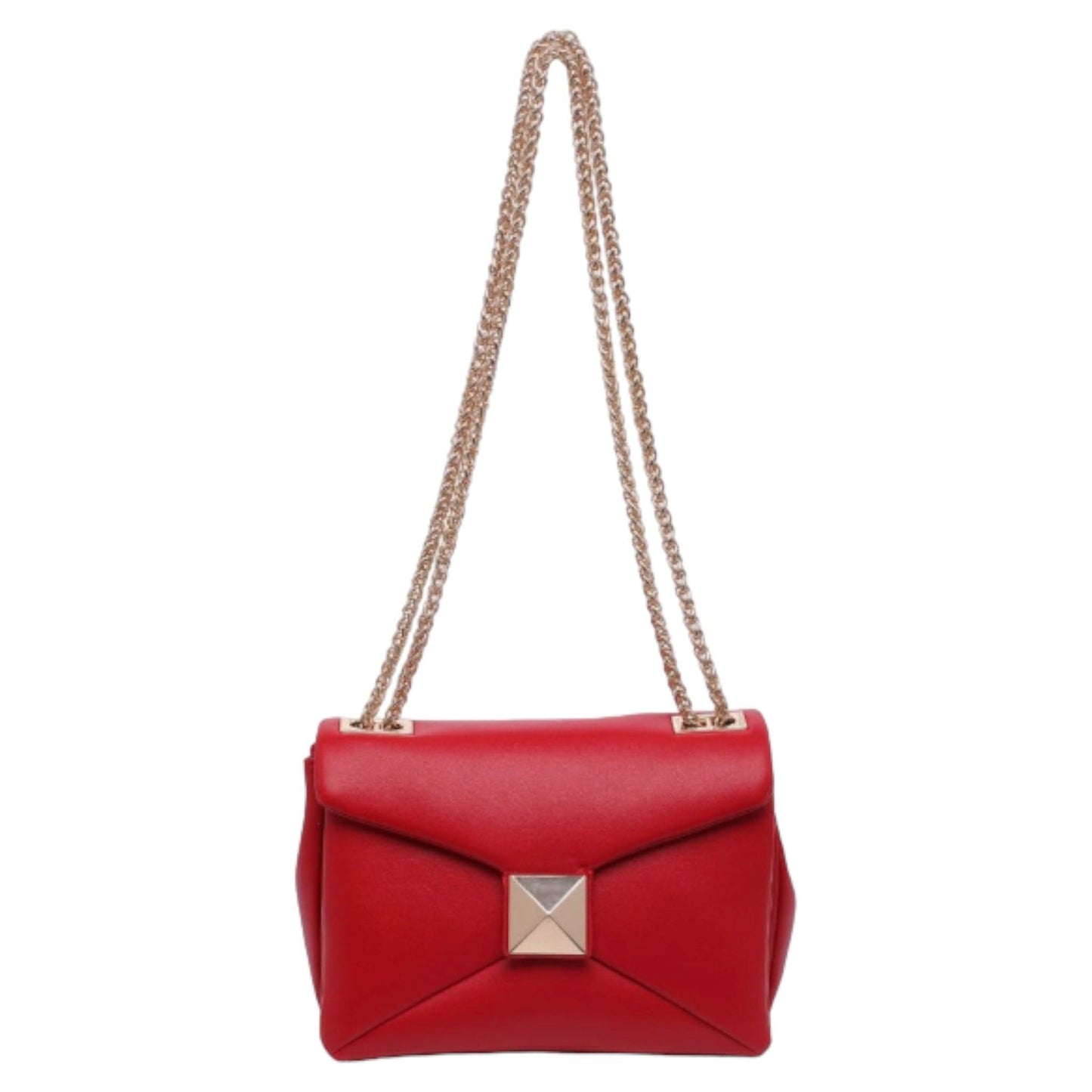 Red Crossbody with Chunky Gold Accents