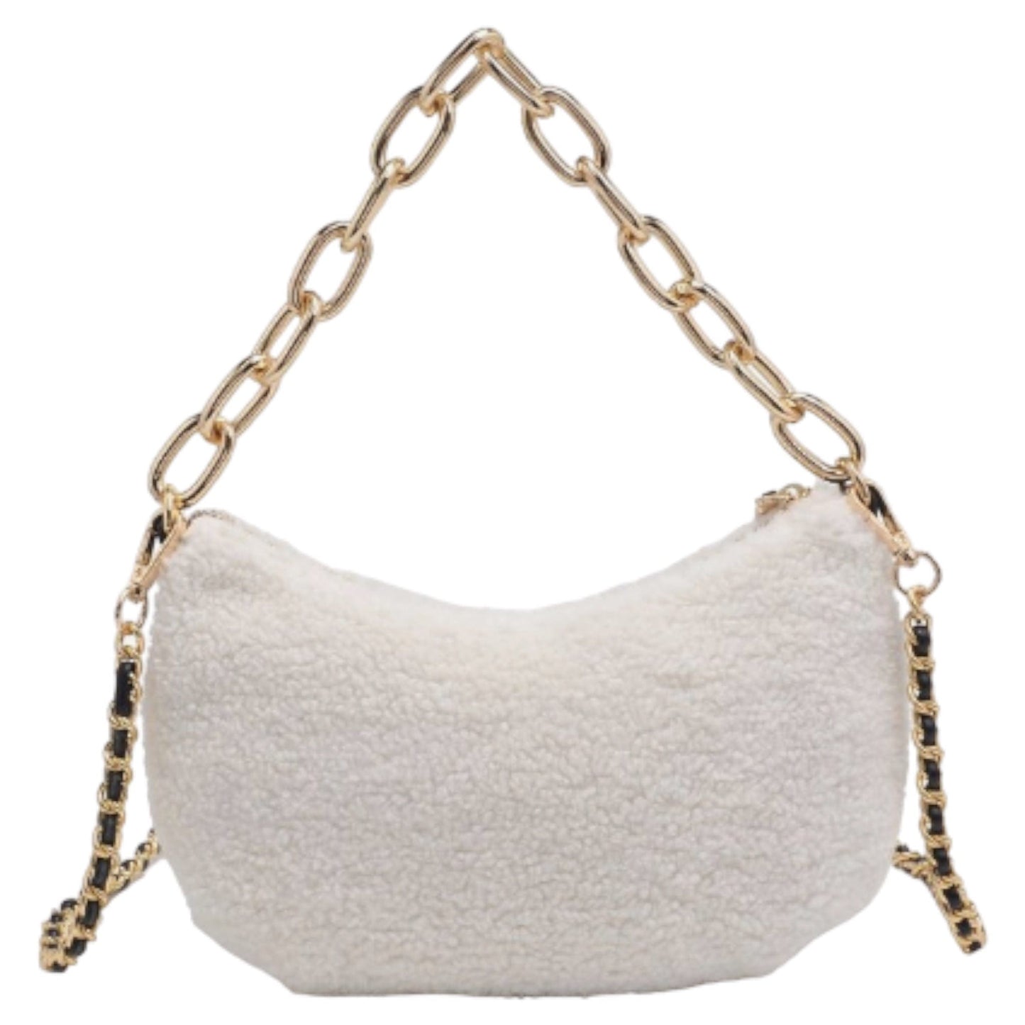 Sherpa Crossbody Ivory and Black Bag