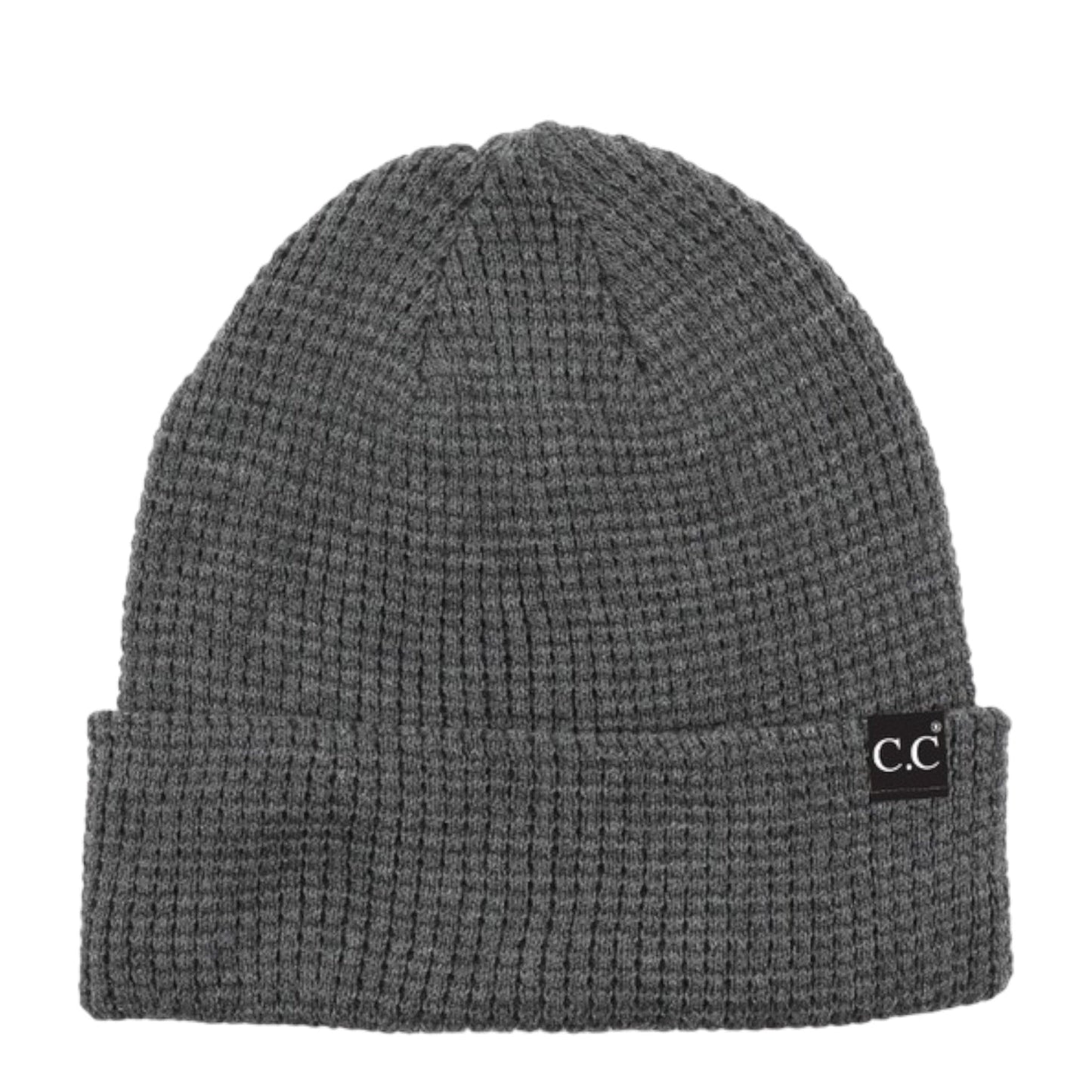 C.C. brand waffle knitted Slouchy beanie - Navy and Dark Grey Available