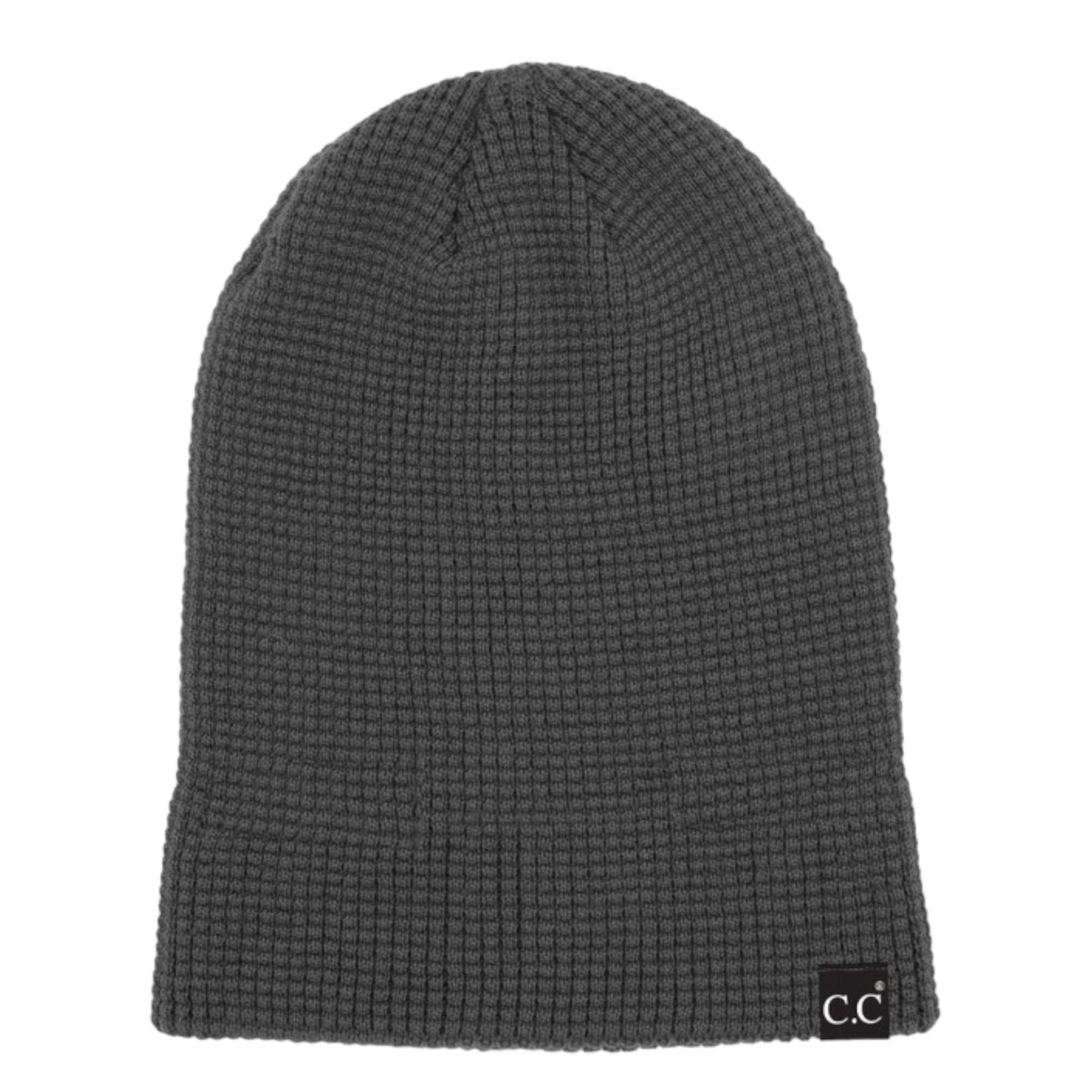 C.C. brand waffle knitted Slouchy beanie - Navy and Dark Grey Available