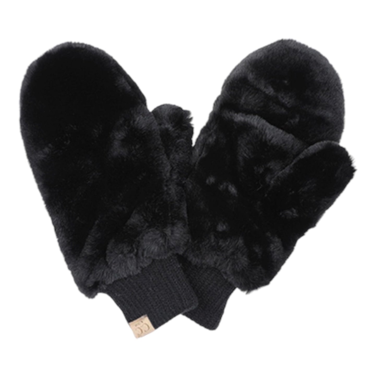 C.C Kids Faux Fur Convertible Mitten Glove - Multiple Colors Available