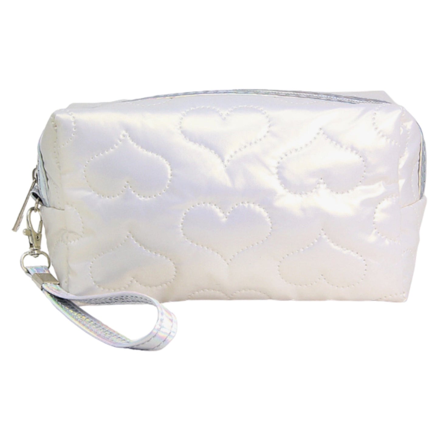 Heart Pattern Embossed Pouch W Wrist Strap