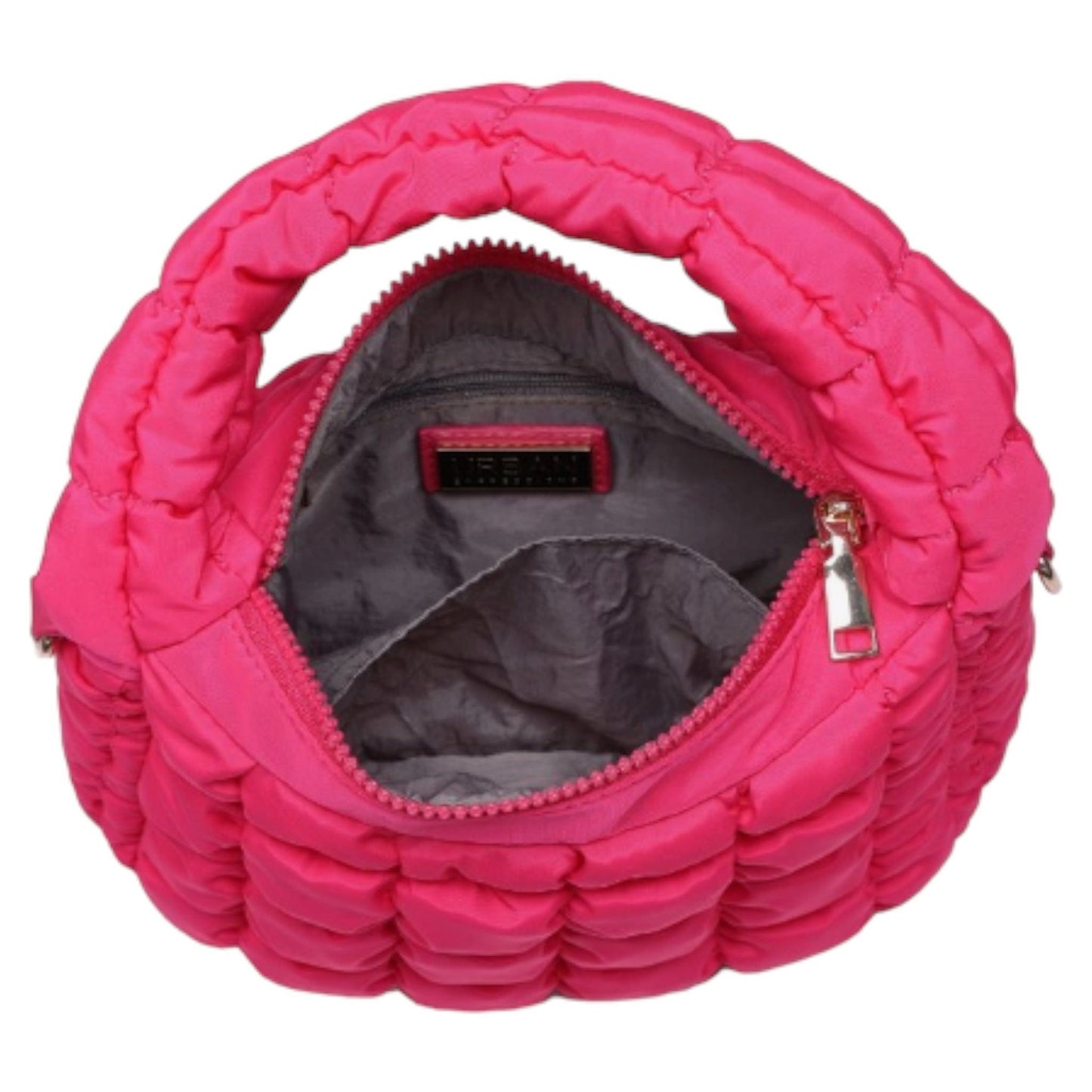 Puffy Quilted Nylon Crossbody - Black and Pink Available