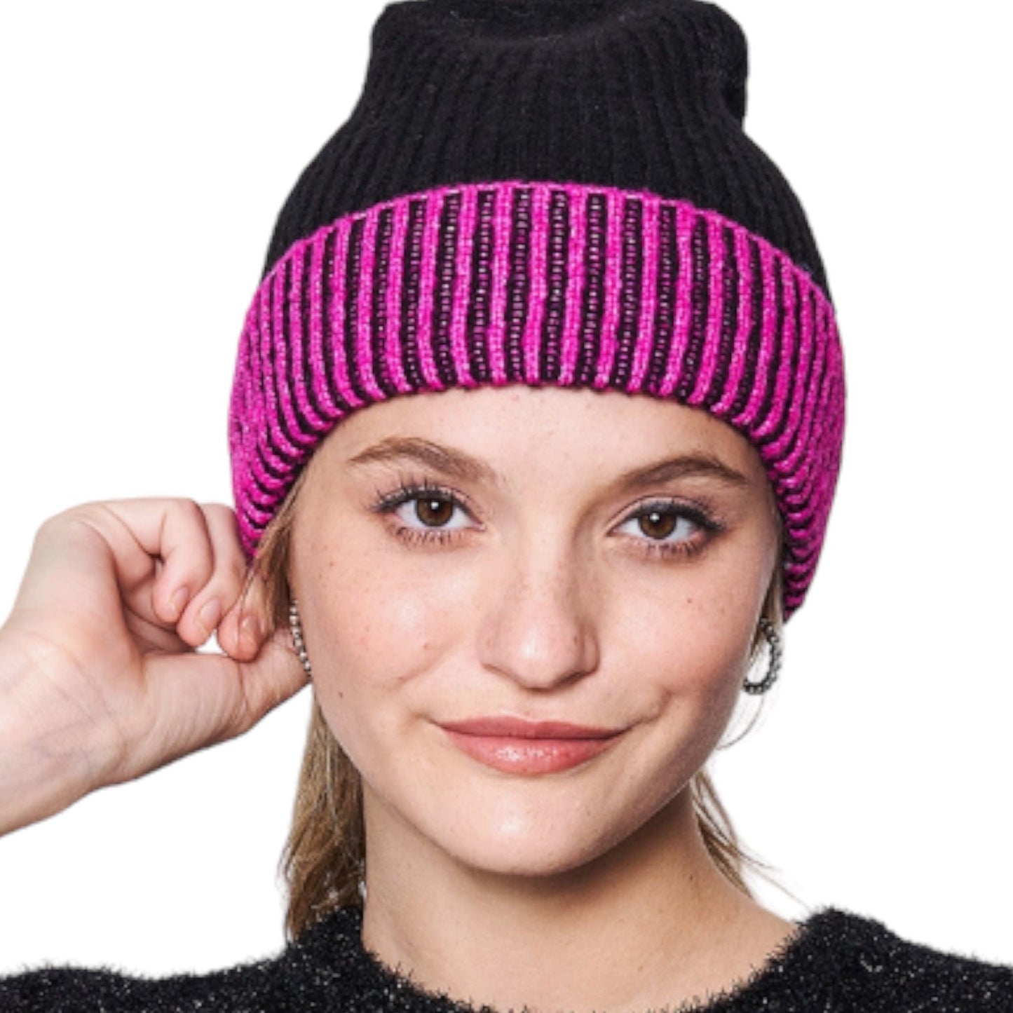Two Tone Cuff Beanie