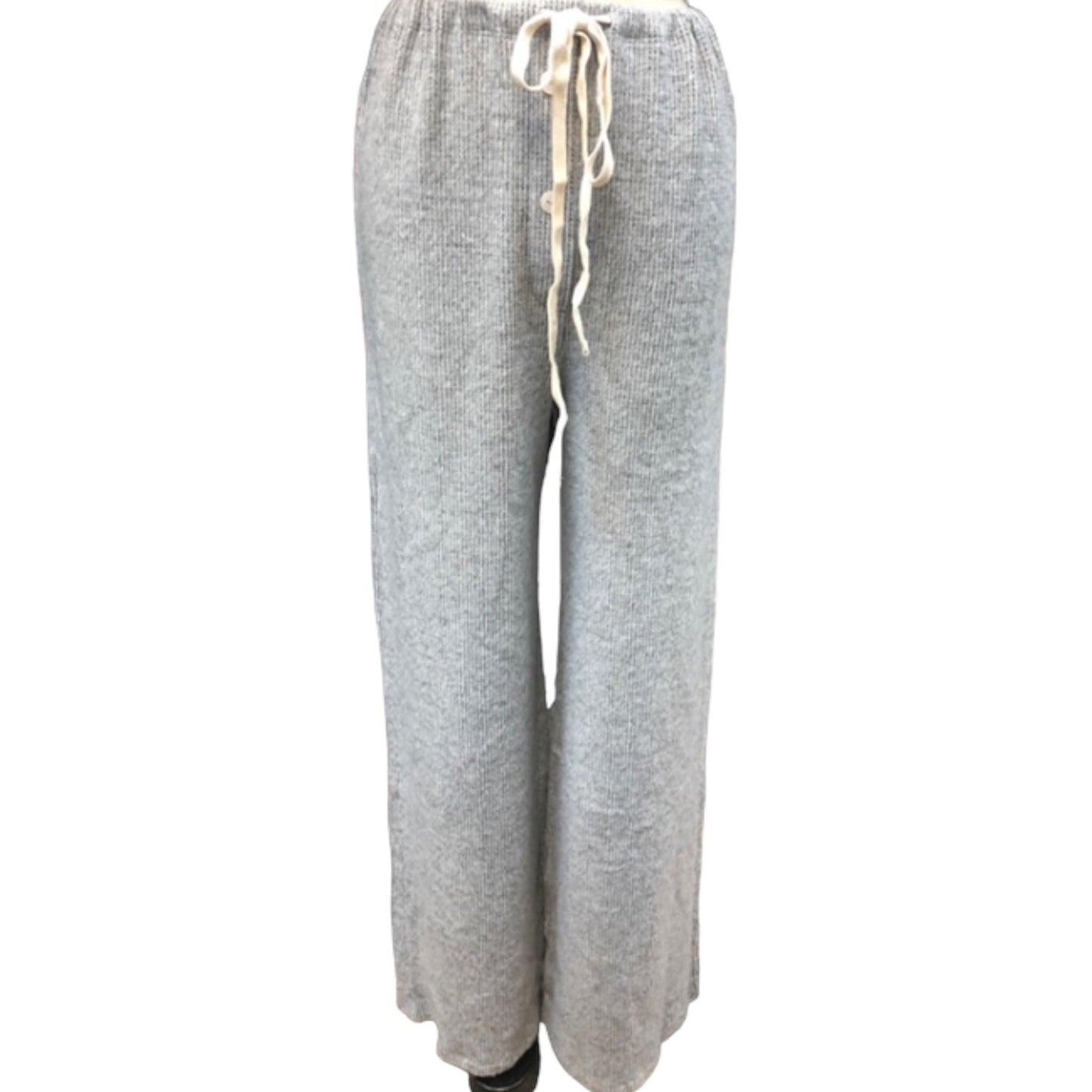 Grey Waffle Thermal Wide Leg Bottoms