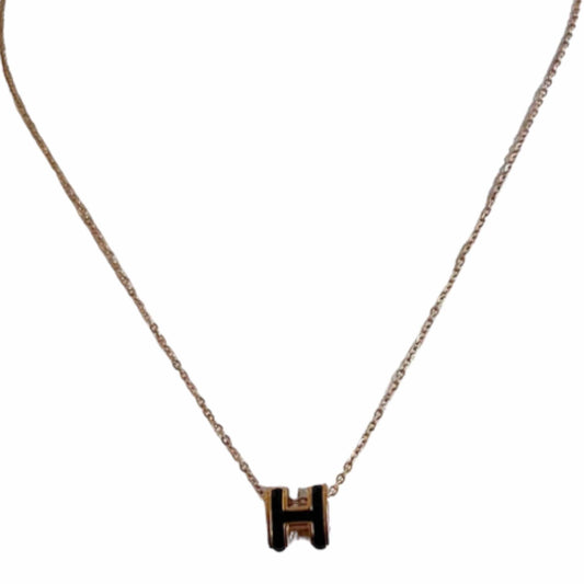 Rose Gold Stainless H Necklace