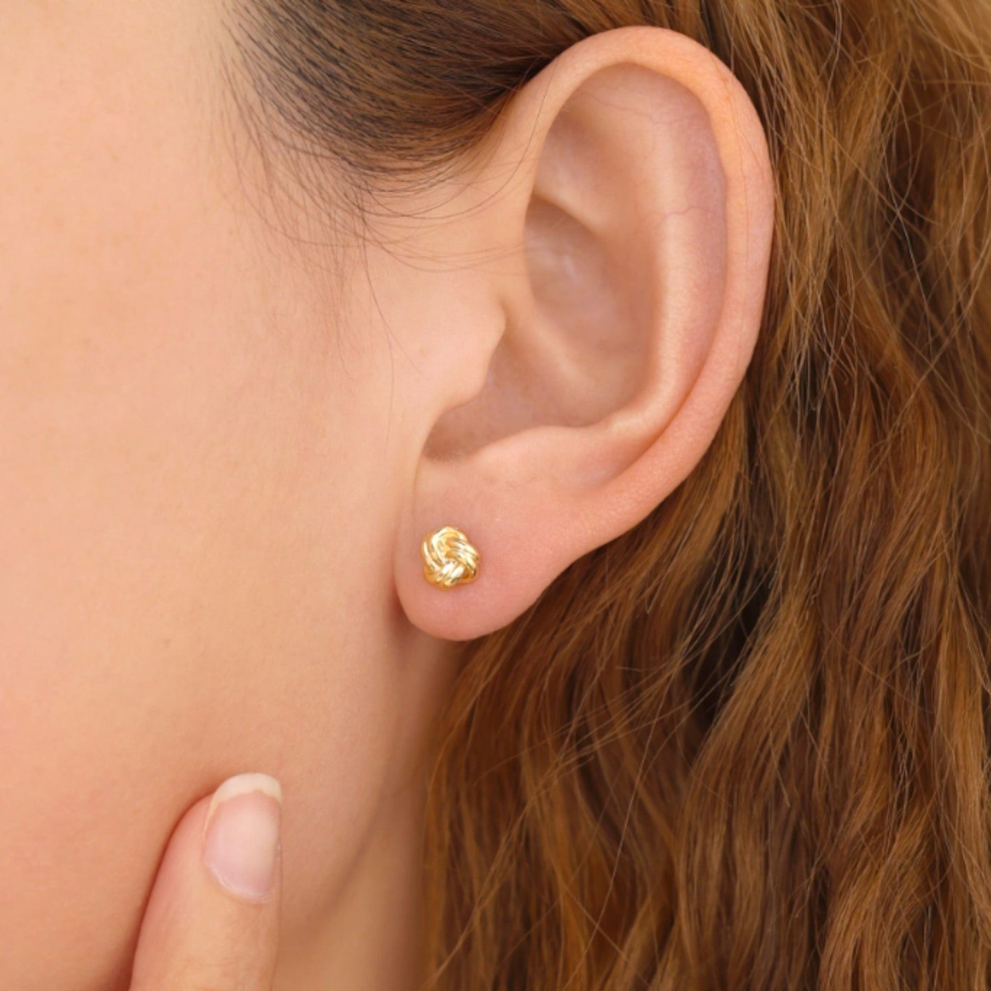 Love Knot Stud Earrings in Gold and Silver