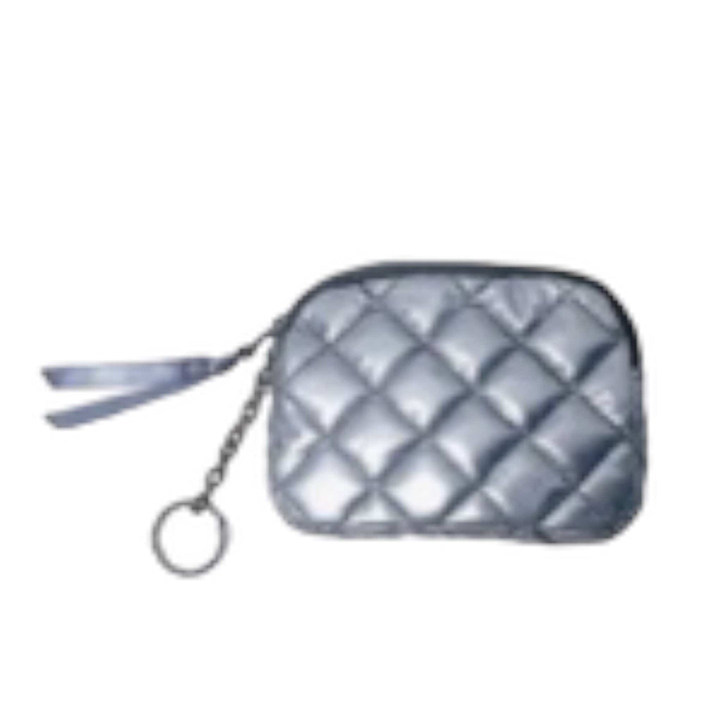 Diamond Gunmetal Patent Keychain Wallet