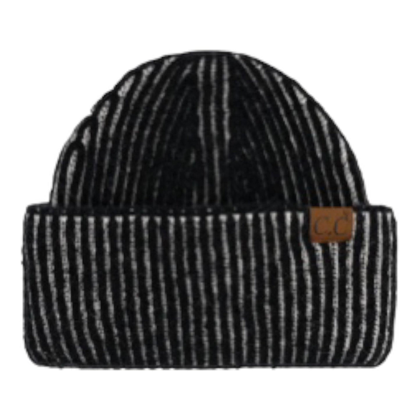 Contrast Colors Ribbed Wide Cuff Beanie - Lots of Colors Available