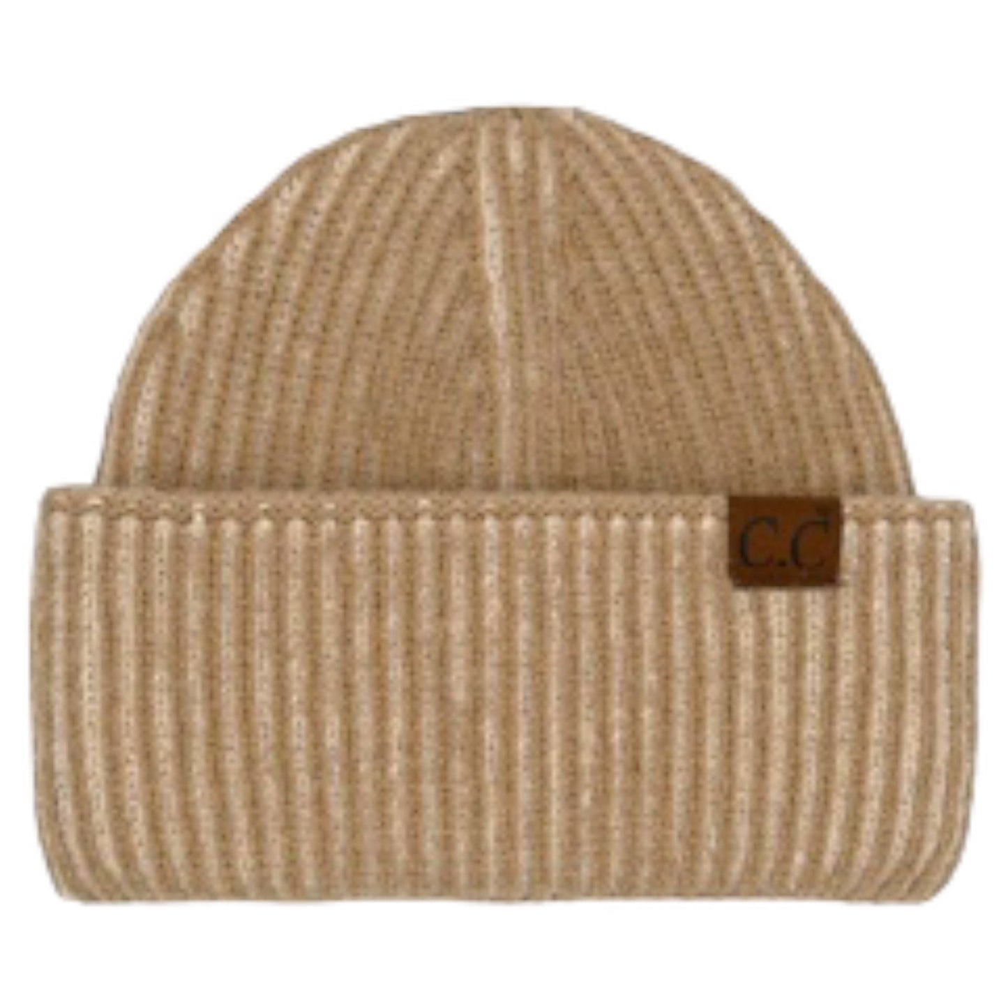 Contrast Colors Ribbed Wide Cuff Beanie - Lots of Colors Available