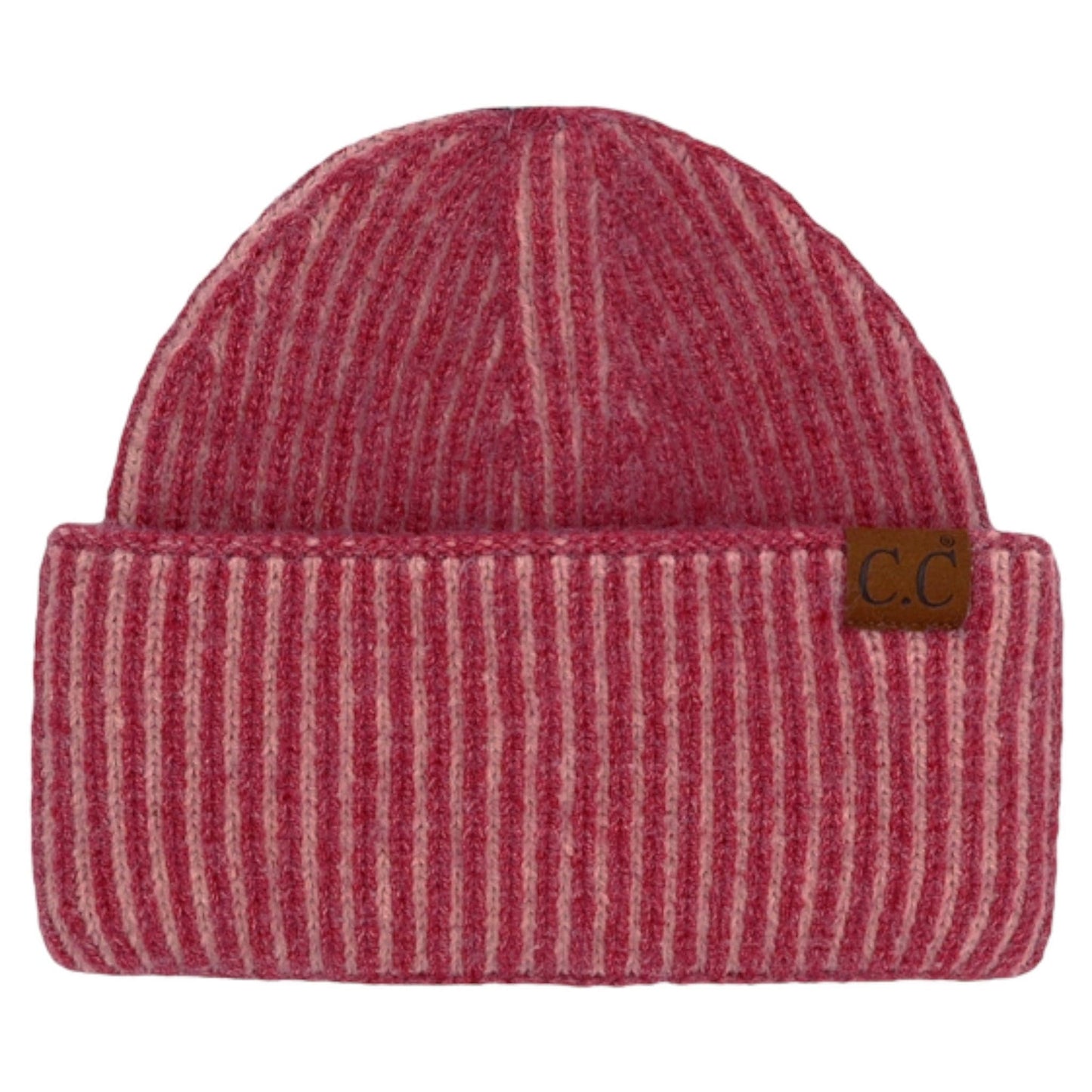 Contrast Colors Ribbed Wide Cuff Beanie - Lots of Colors Available