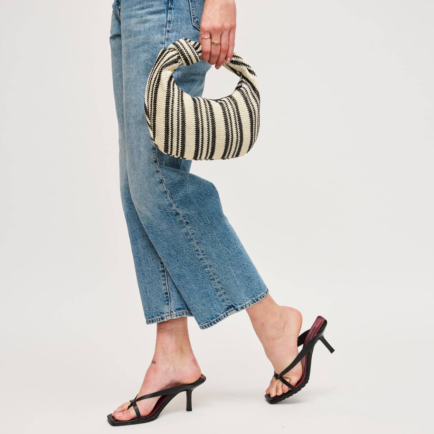 Black and White Striped Clutch