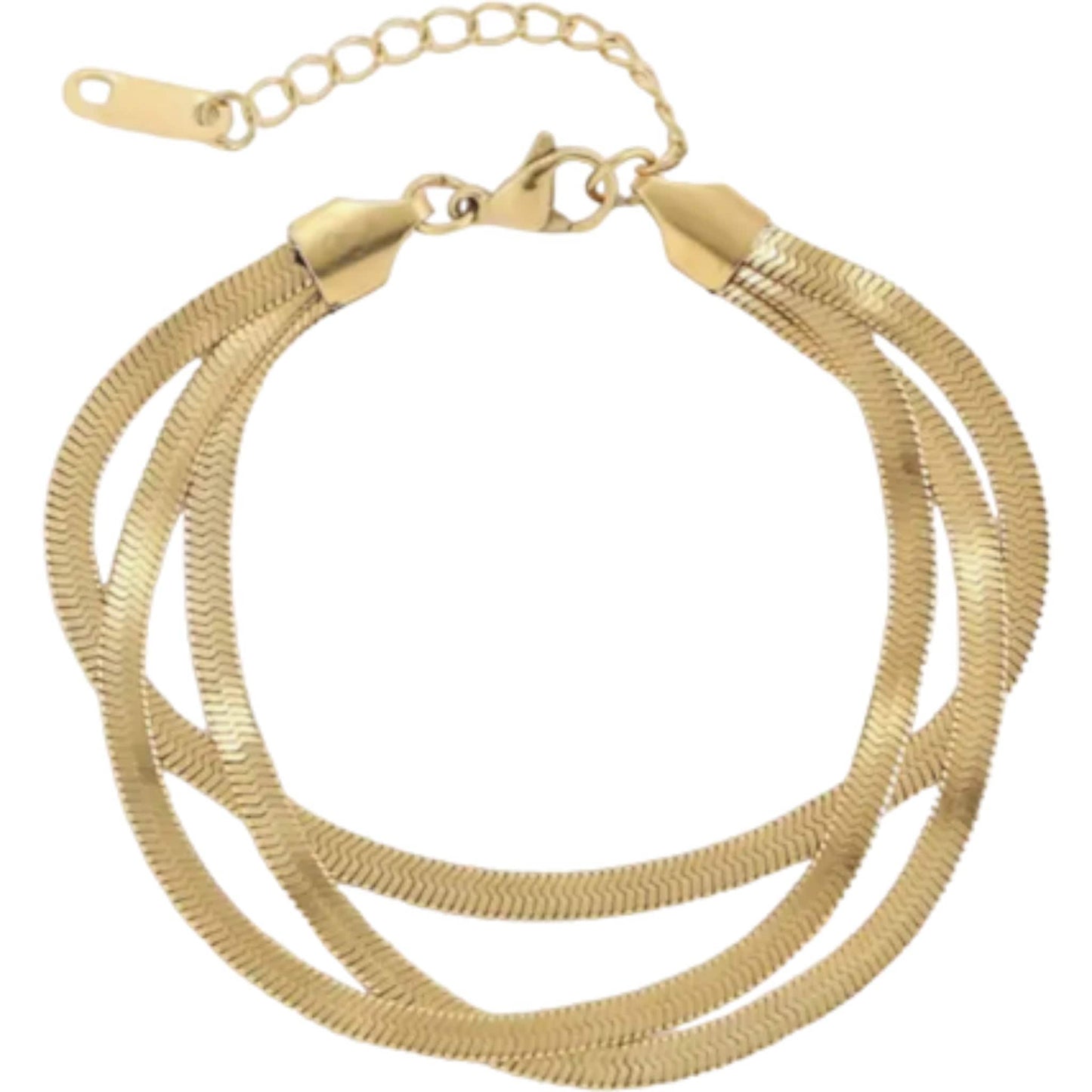 Triple Herringbone Chain Bracelet