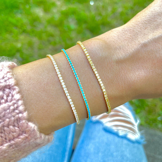 1.75mm Tennis Bracelet available in Gold and SIlver