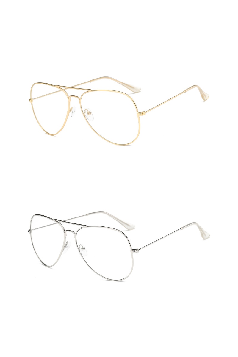 Aviator Anti Blue Light Blocker Glasses in Silver and Gold