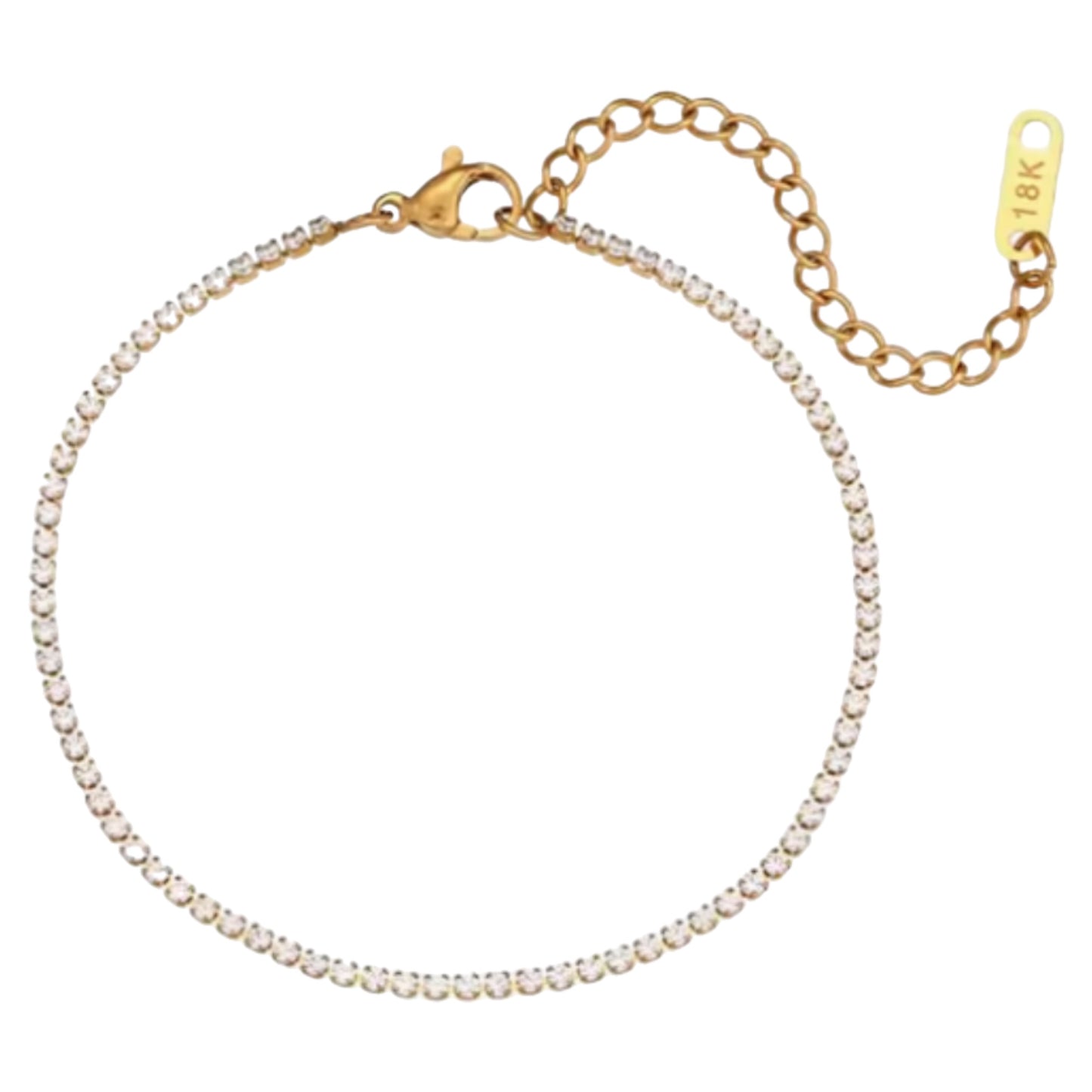 Tennis Bracelet Stainless Steel - Silver and Yellow Gold Available