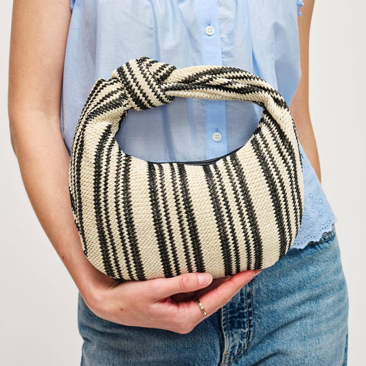 Black and White Striped Clutch