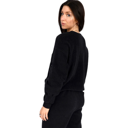 Prika Long Sleeve Henley top in Black