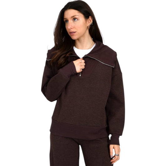 Brown Pullover Half Zip
