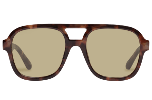 Whirlpool Dark Tort Fram Aviator Sunglasses with Khaki Tint Lenses