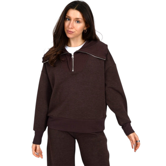 Brown Pullover Half Zip