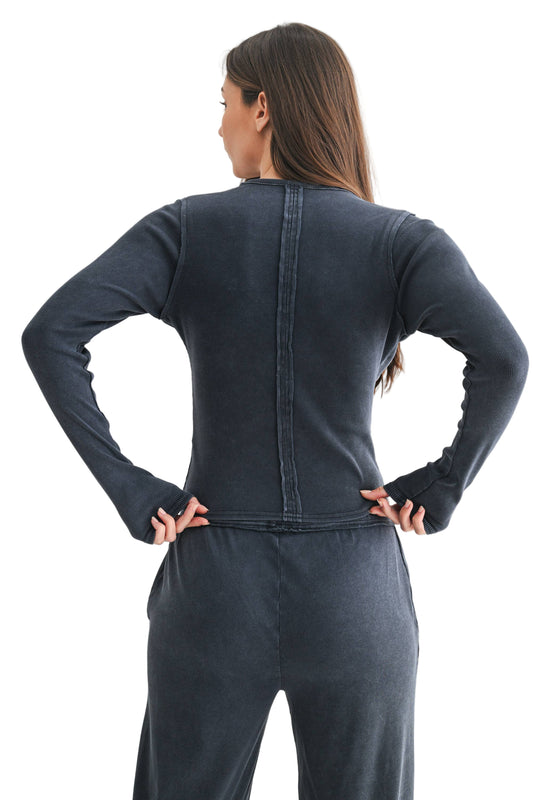 Drift Mineral Wash Deep Navy Lounge Set