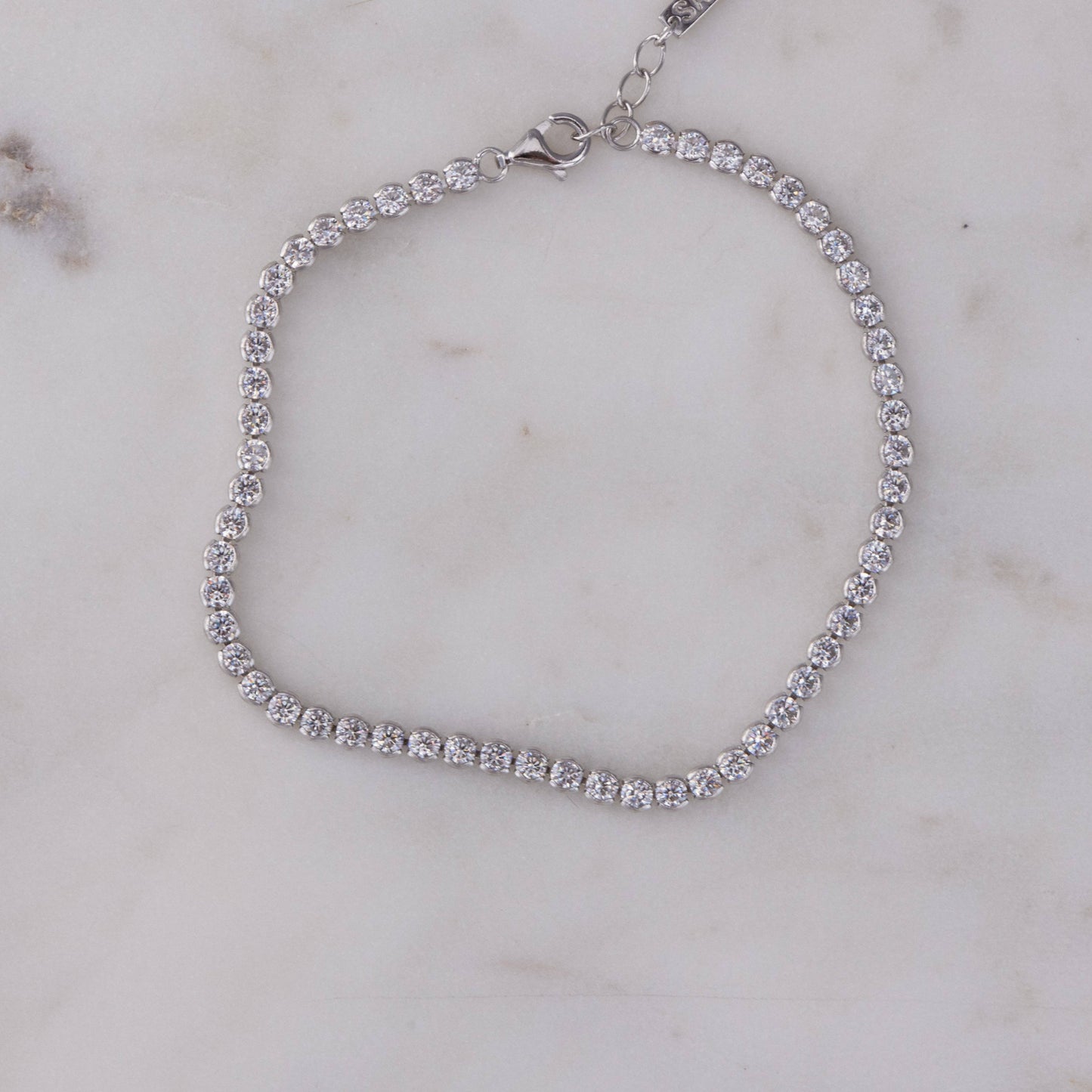 3mm Round Silver Tennis Bracelet