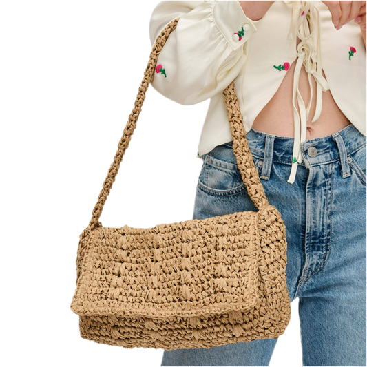 Straw Crossbody: Natural