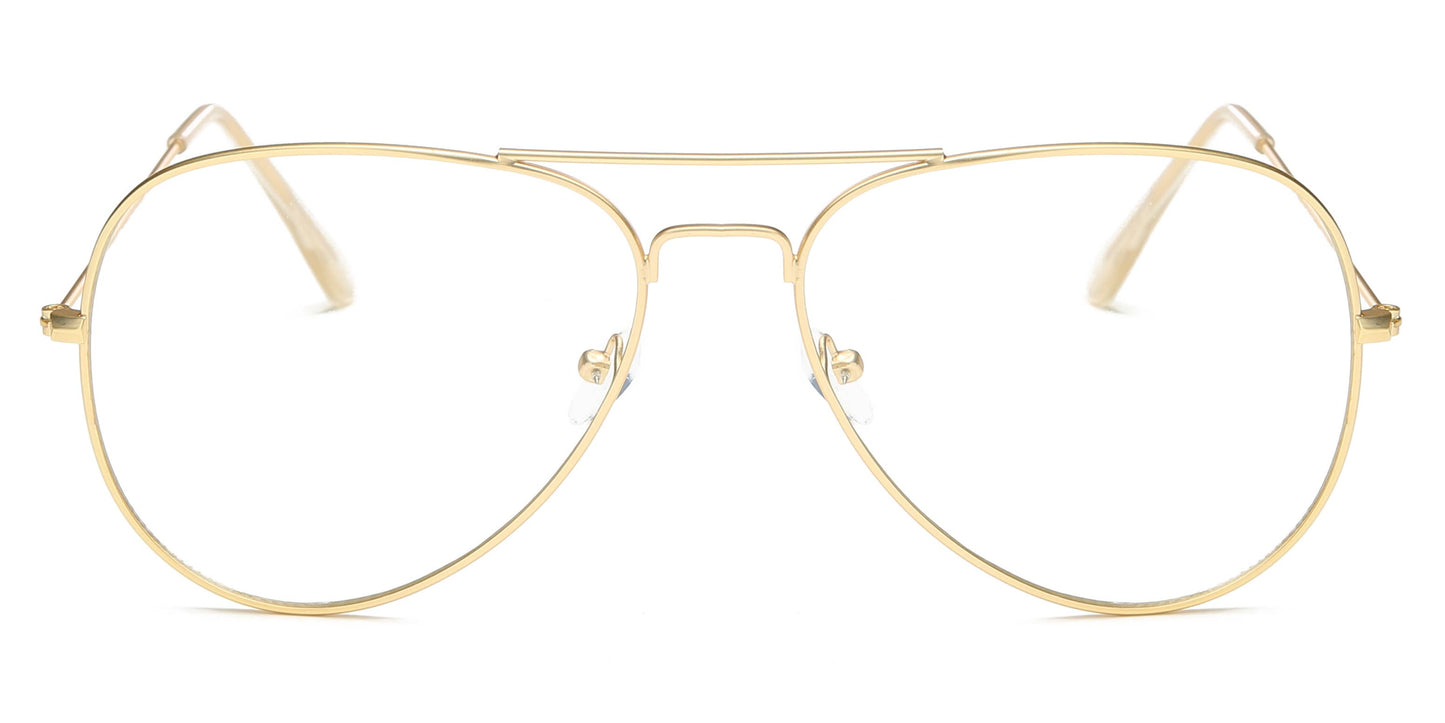 Aviator Anti Blue Light Blocker Glasses in Silver and Gold