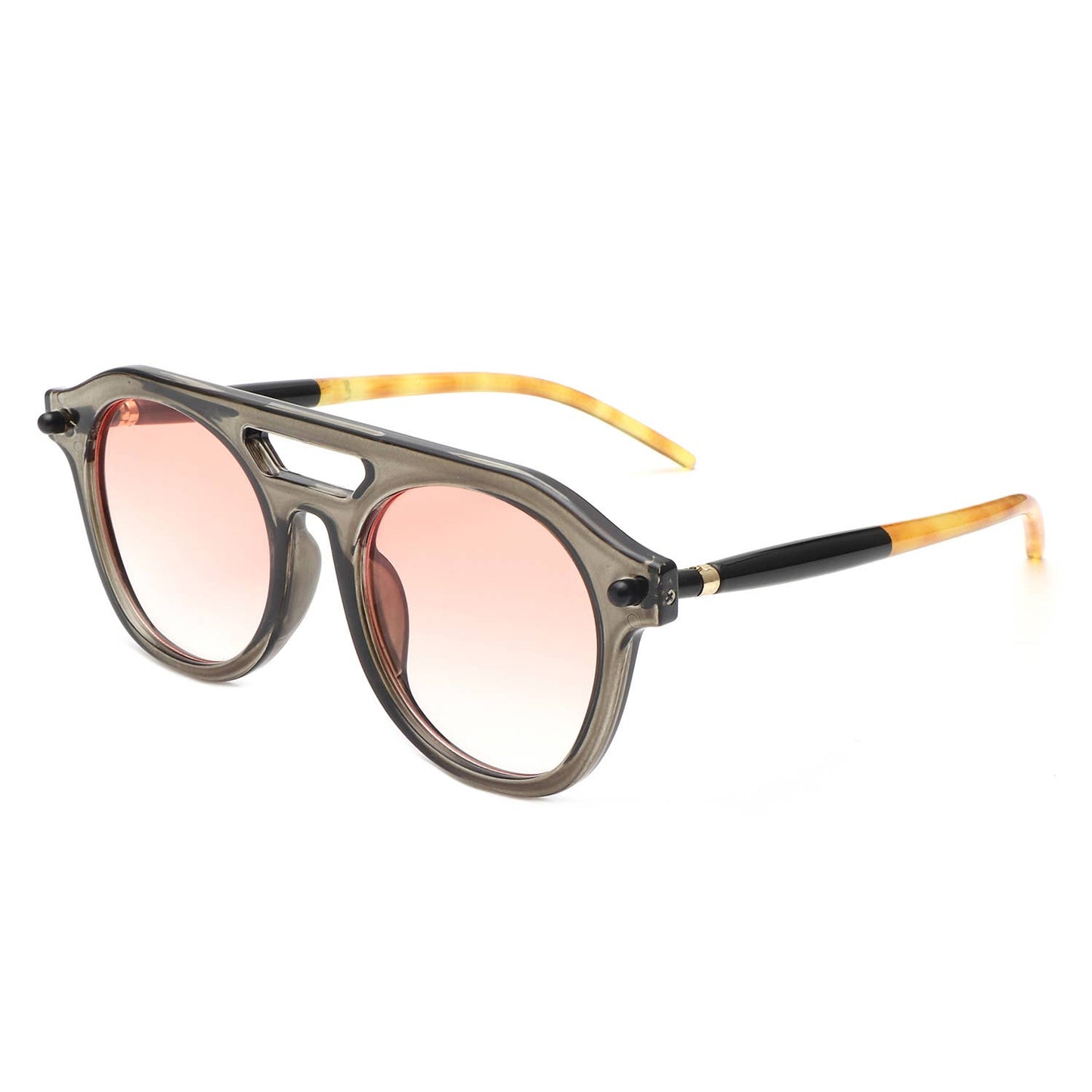 Round Retro Brow-Bar Circle Vintage Style Fashion Sunglasses