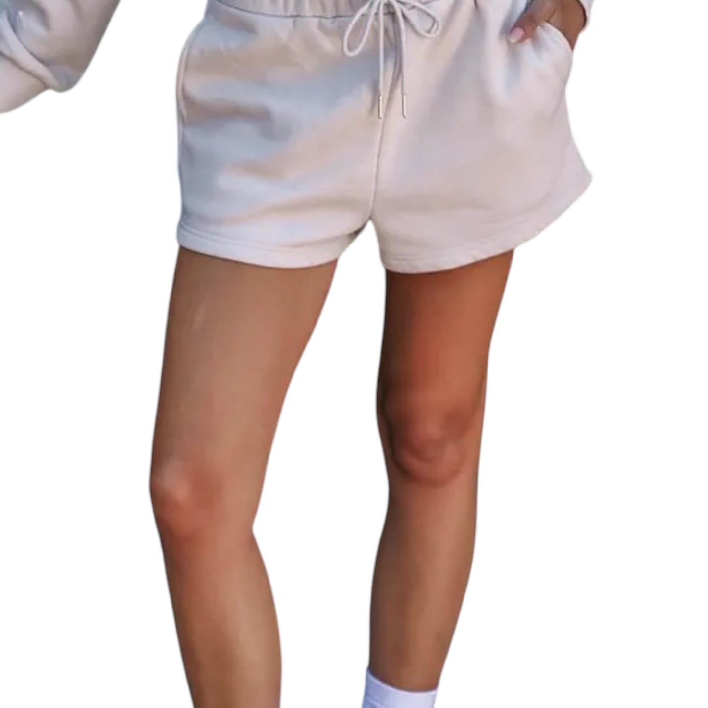 Basic Sweat Shorts in Beige