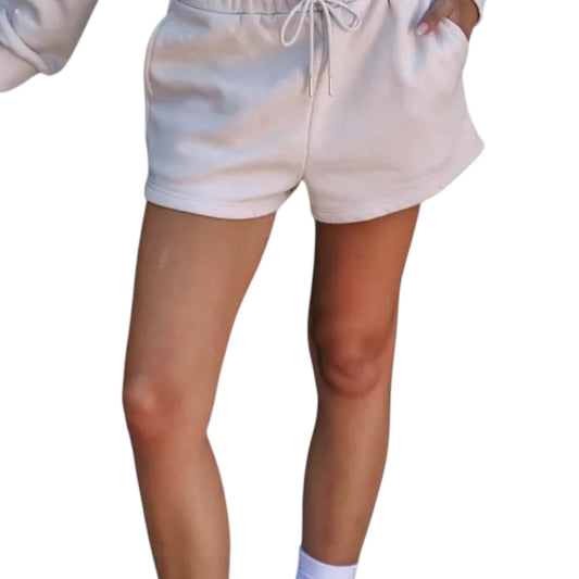 Basic Sweat Shorts in Beige