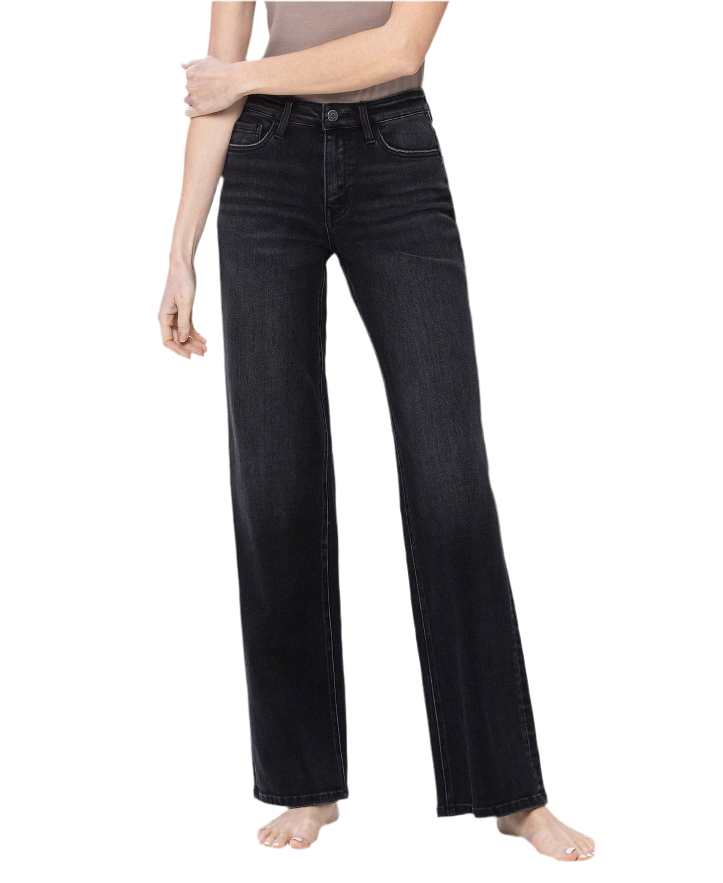 High Rise Loose Fit Black Jeans