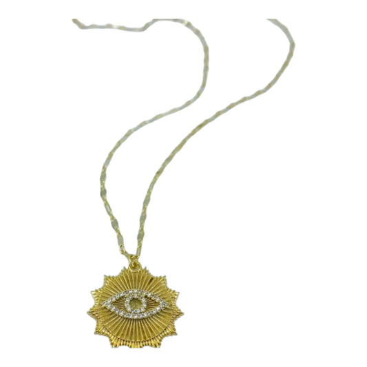 Cz Evil Eye Sun Pendant