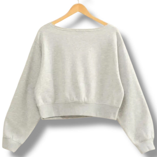 Heather Grey Off The Shoulder Sweatshirt