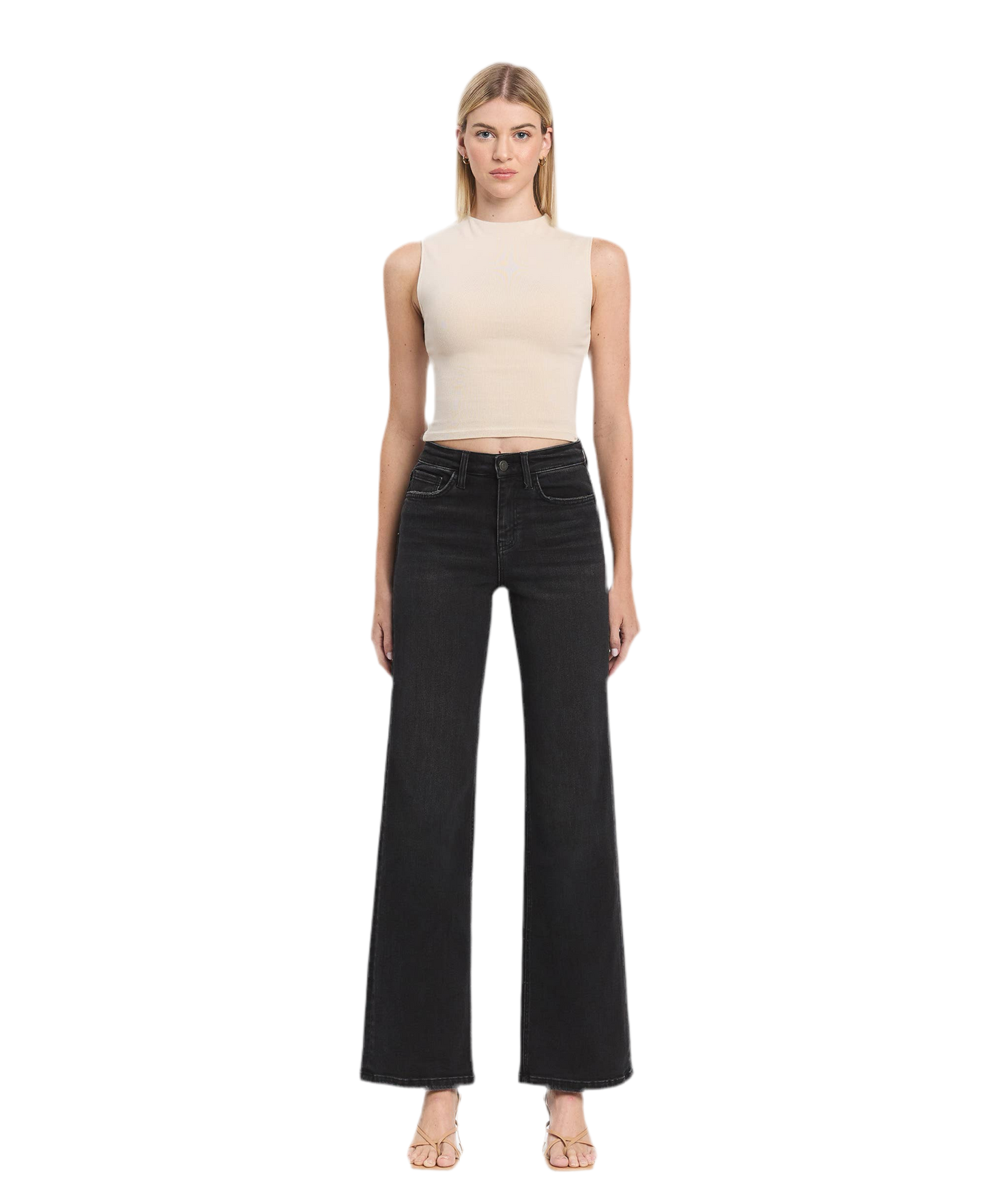 High Rise Loose Fit Black Jeans