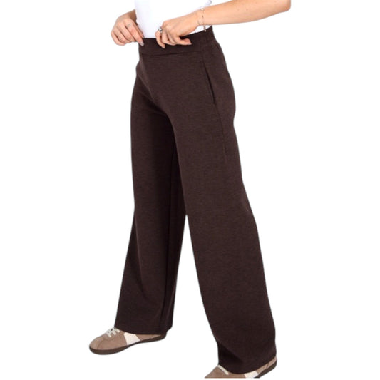 Soft Knit Pull On Straight Leg Trousers