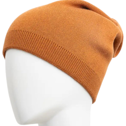 The Perfect Slouchy Beanie available in Black and Rust