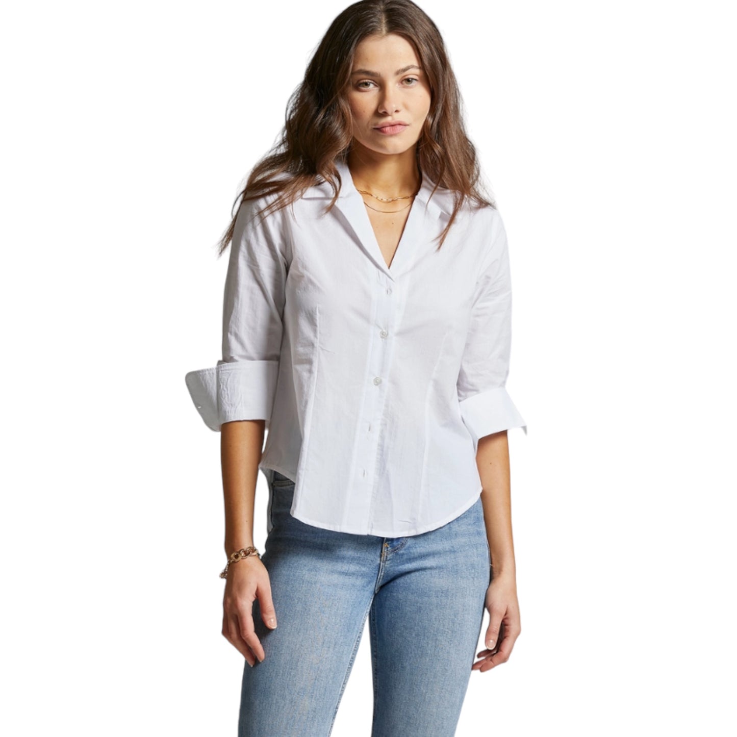 Cotton Button Up White Tailored Shirt