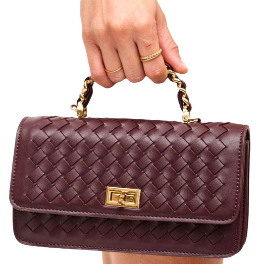 Woven Crossbody: Wine