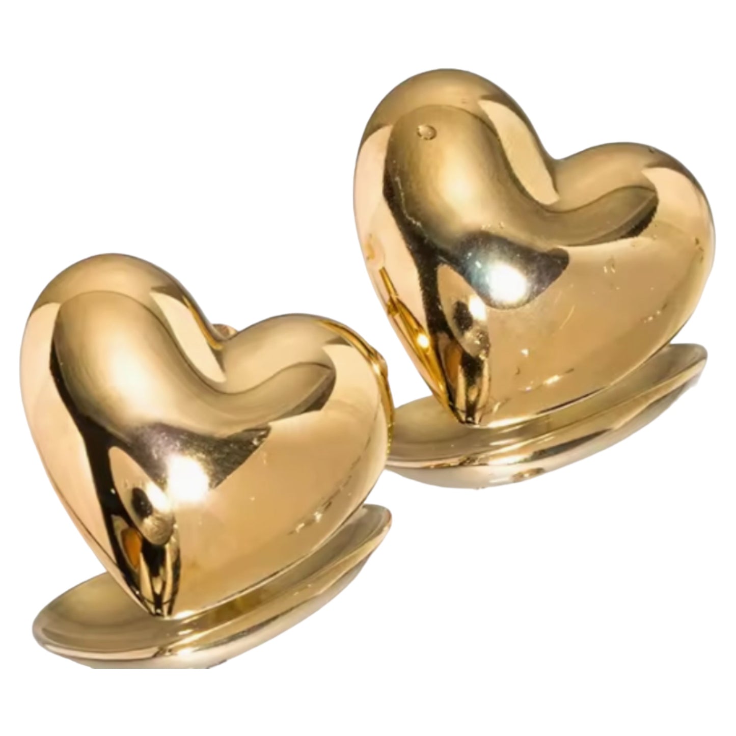 Gold Puffy Heart Tiktok Famous-Stainless Steel Earrings