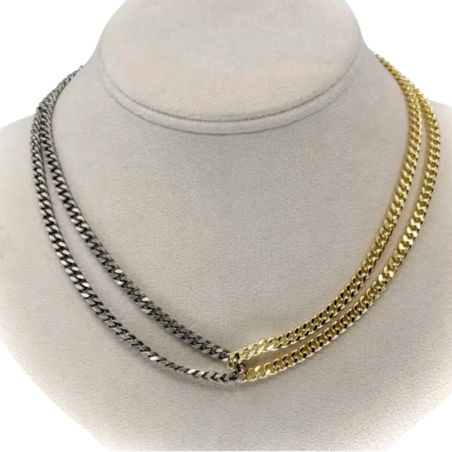 Criss-cross Gold and Silver necklace