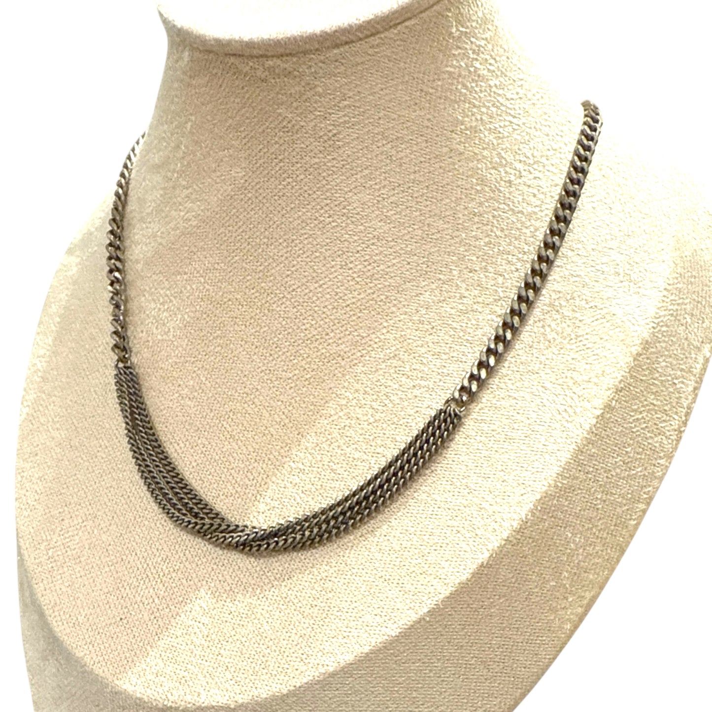 Silver Necklace with layered chains