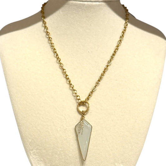 Gold Chain with Vintage Stone Necklace