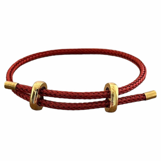 Cable Wire Slide Bracelet - Red and Black Available